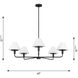 Mendota 5 Light 40 inch Midnight Black Chandelier Ceiling Light