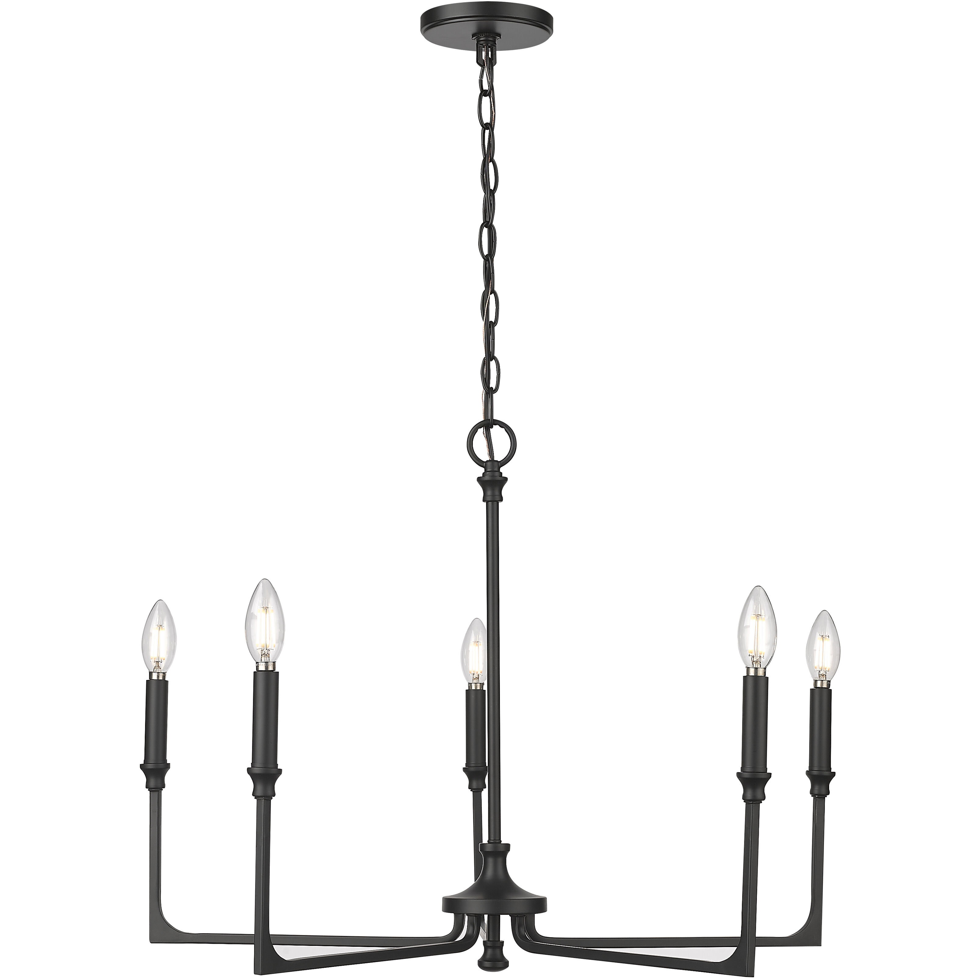 Azara 5 Light 28 inch Matte Black Chandelier Ceiling Light