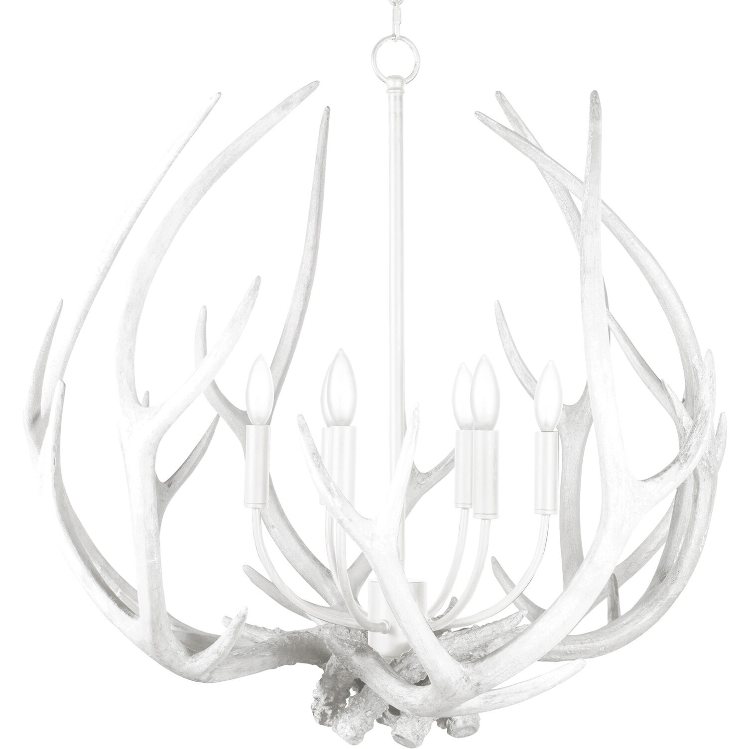 Waylon 6 Light 26 inch White Chandelier Ceiling Light, Round