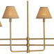 Polly 6 Light 63.75 inch Natural Brass Chandelier Ceiling Light in Rattan Shade