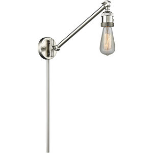 Bare Bulb 21 inch 60.00 watt Satin Nickel Swing Arm Wall Light, Franklin Restoration