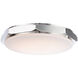 Grommet 1 Light 16 inch Polished Nickel Flush Mount Ceiling Light in 3500K, 16in.