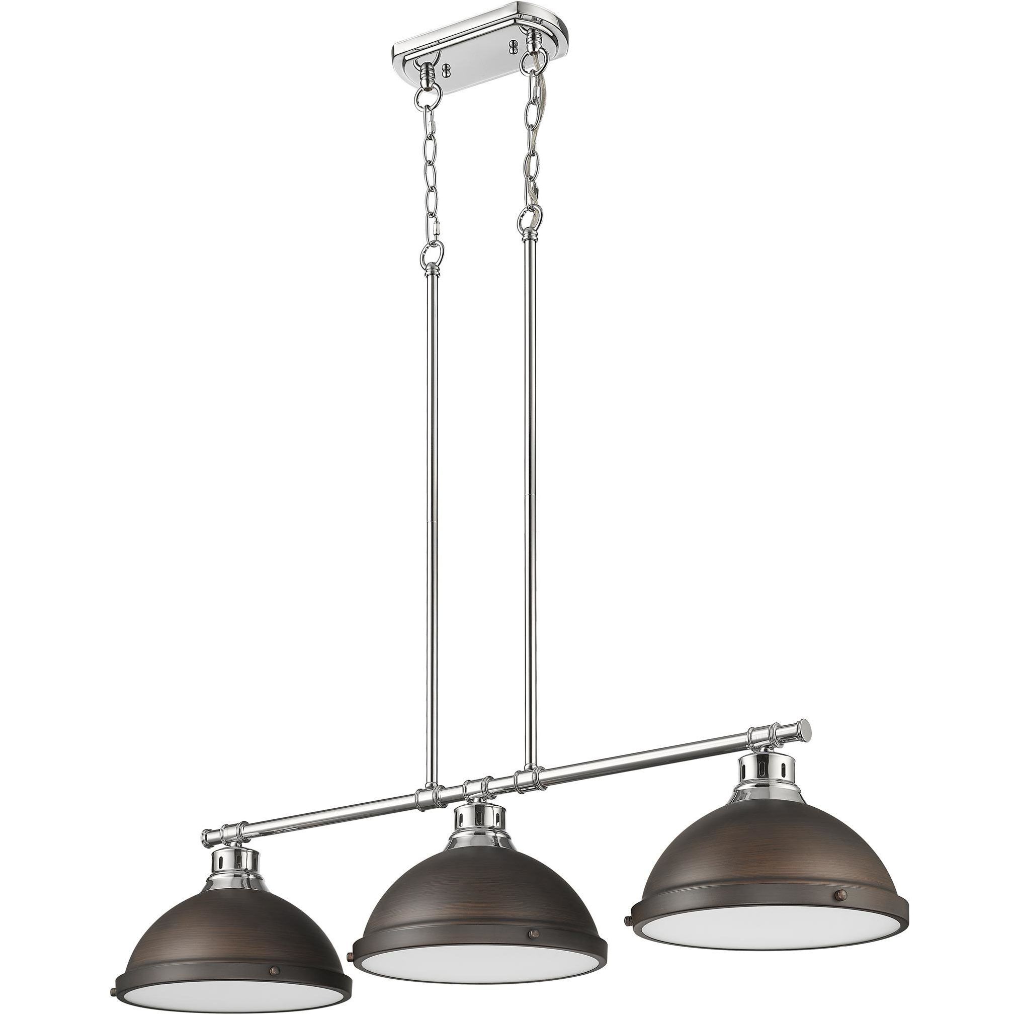 Yep Duncan Island Light Ceiling Light in Chrome, Rubbed Bronze