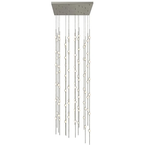 Constellation LED 24 inch Satin Nickel Chandelier Ceiling Light in 3000K, Clear, Standard Suspension