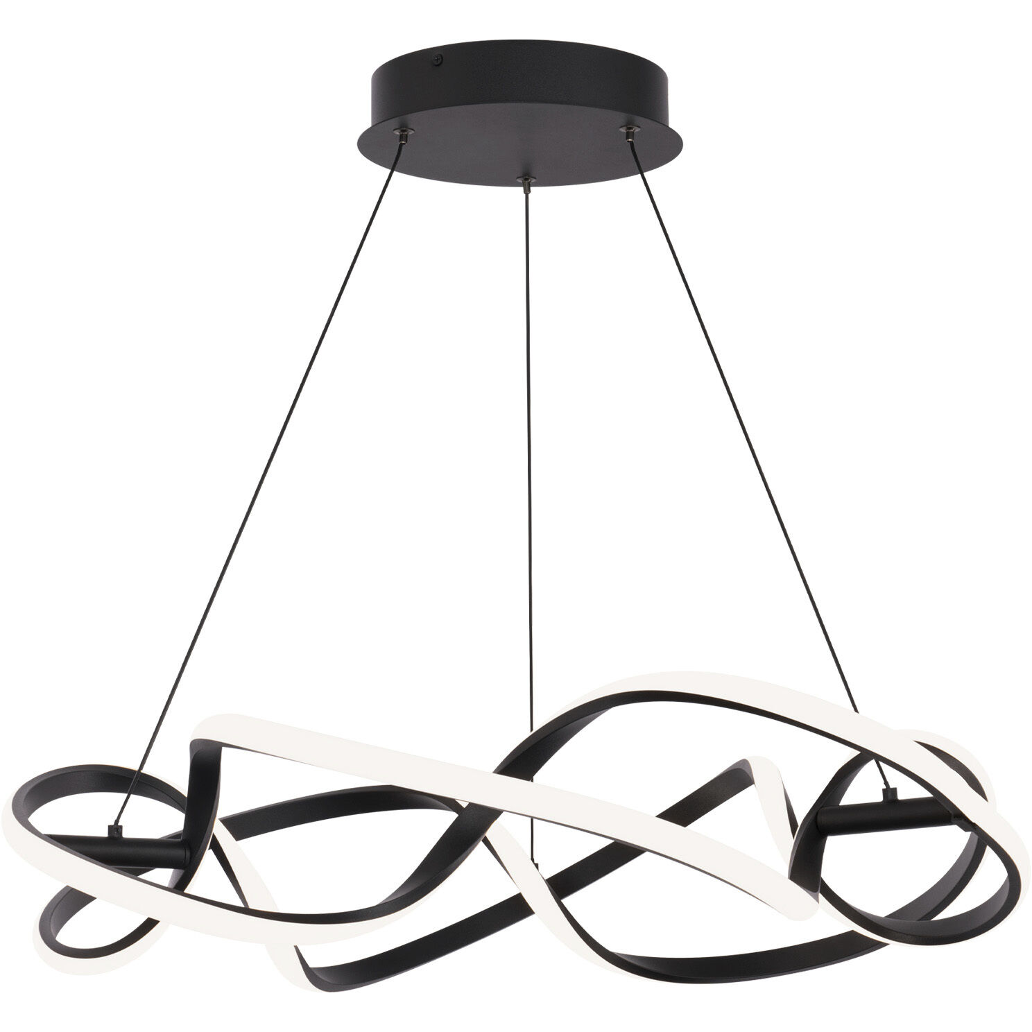 Interlace LED 28 inch Black Pendant Ceiling Light, dweLED
