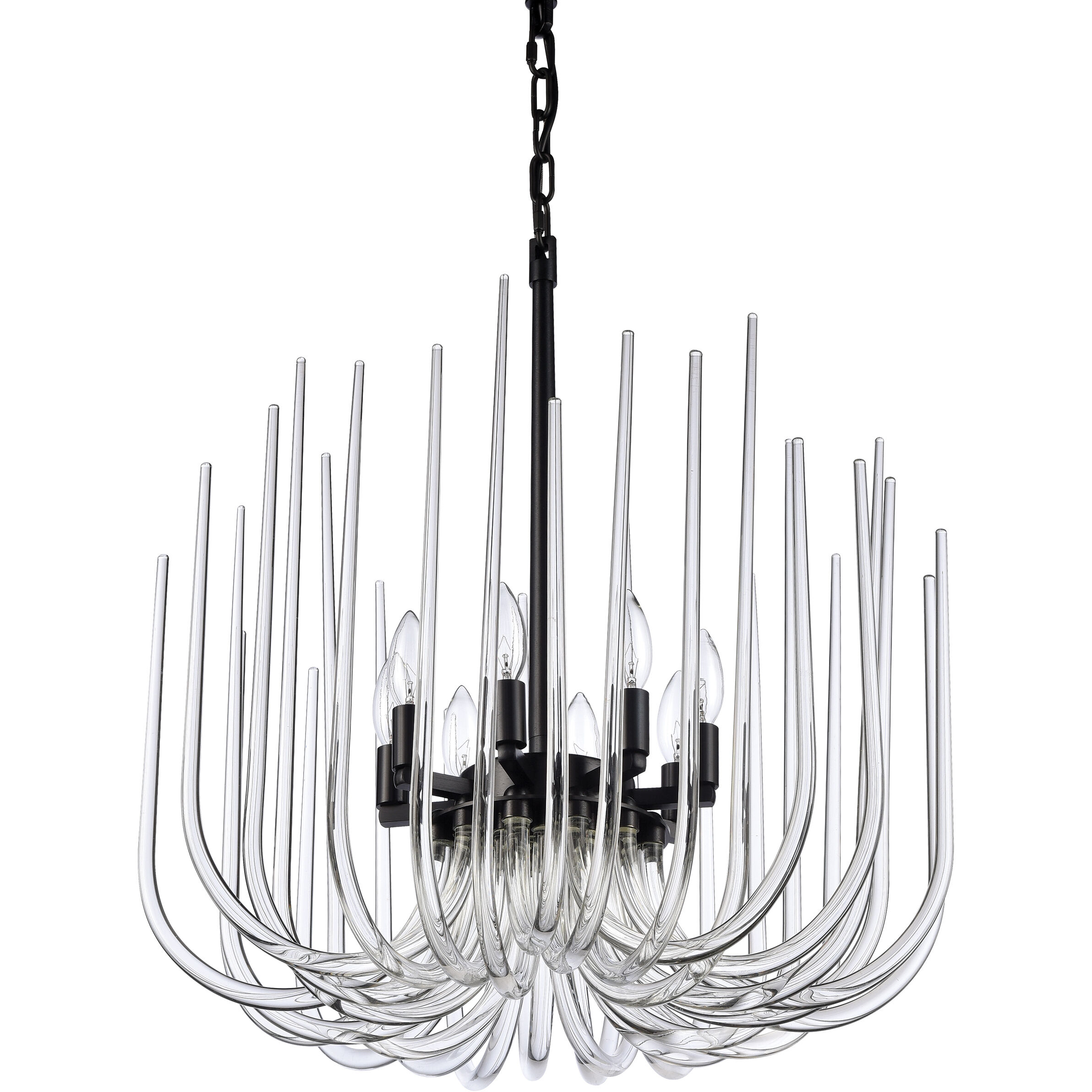 Astoria 8 Light 23.63 inch Satin Brushed Black Chandelier Ceiling Light