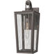 Madison 1 Light 20.75 inch Bronze Outdoor Sconce in Waterglass