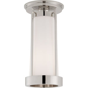 Thomas O'Brien Calix LED 5.25 inch Polished Nickel Flush Mount Ceiling Light in White Glass