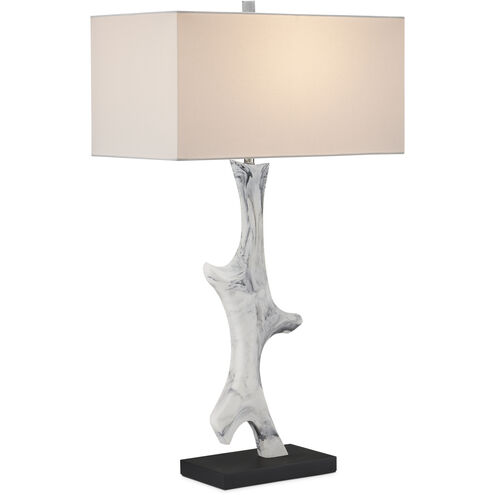 Devant 34.75 inch 150 watt White and Gray with Black Table Lamp Portable Light