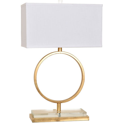 Aldrich 29 inch 100 watt Gold Leaf Table Lamp Portable Light