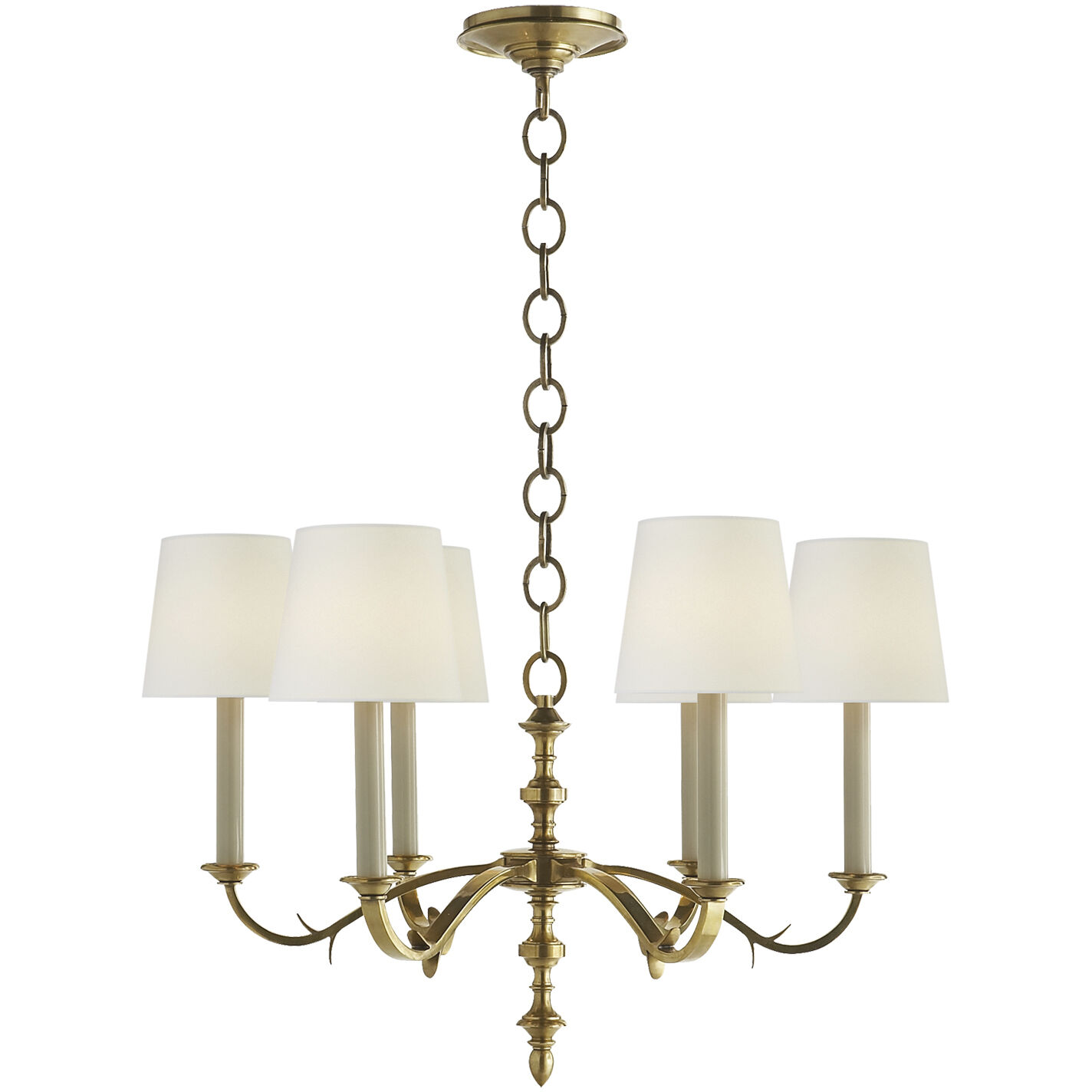 Visual Comfort TOB 5119BR HAB NP Six Light Chandelier Channing Black and Brass