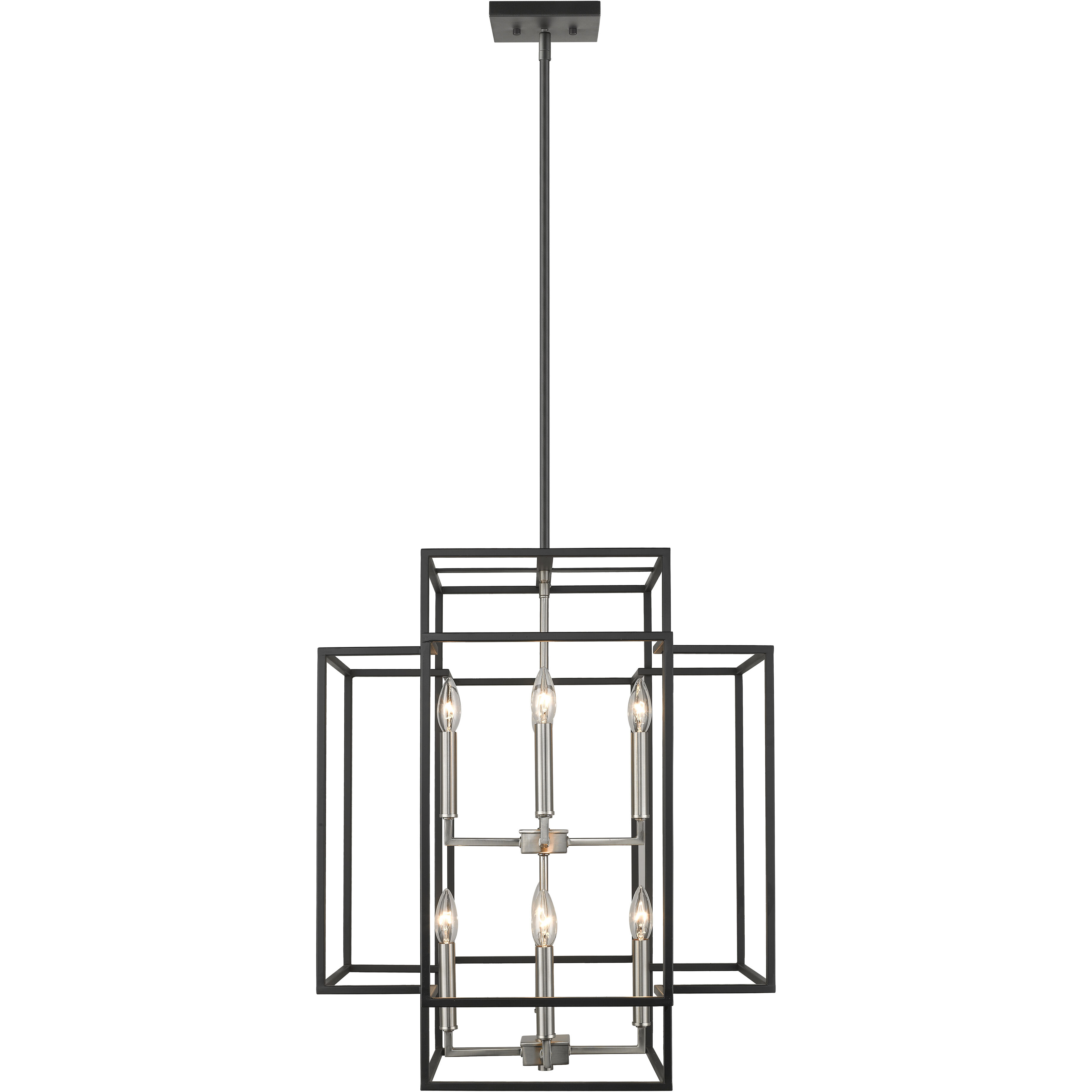 Titania 8 Light 22 inch Black and Brushed Nickel Chandelier Ceiling Light