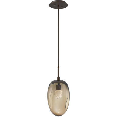 Meteo LED LED 10 inch Flat Bronze Pendant Ceiling Light in 2700K LED, Floret Inner - Bronze Outer