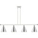Ballston Cone 4 Light 48 inch White and Polished Chrome Island Light Ceiling Light