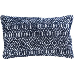 Belcrest 26 X 5.5 inch Crema with Blue Lumbar Pillow, 16X26