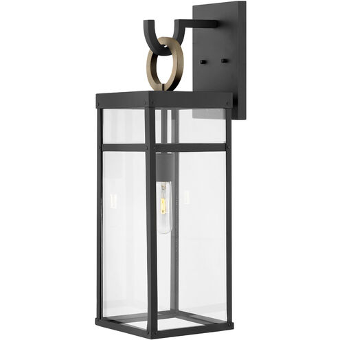 Estate Series Porter LED 25 inch Black with Burnished Bronze Outdoor Wall Mount Lantern