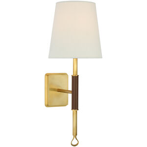 Amber Lewis Griffin LED 5.75 inch Hand-Rubbed Antique Brass and Saddle Leather Sconce Wall Light