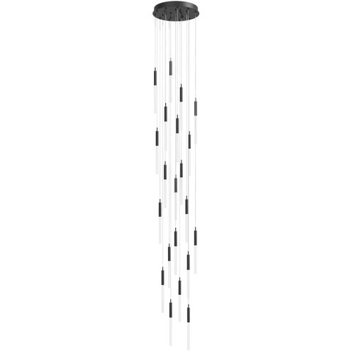 Main St. LED 22 inch Black Multi Port Pendant Ceiling Light in Frosted