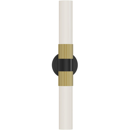 Alora Mood Rue 2 Light 22.25 inch Matte Black and Brushed Gold Bath Vanity Light Wall Light