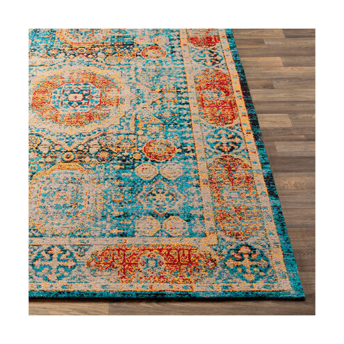 Javan 36 X 24 inch Bright Blue/Saffron/Bright Red/Black/Taupe Rugs, Polyester and Cotton