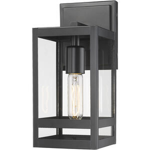 Nuri 1 Light 13.5 inch Black Outdoor Wall Light