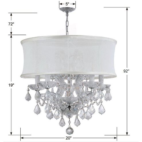 Brentwood 6 Light 20 inch Polished Chrome Chandelier Ceiling Light in Swarovski Spectra, Smooth White