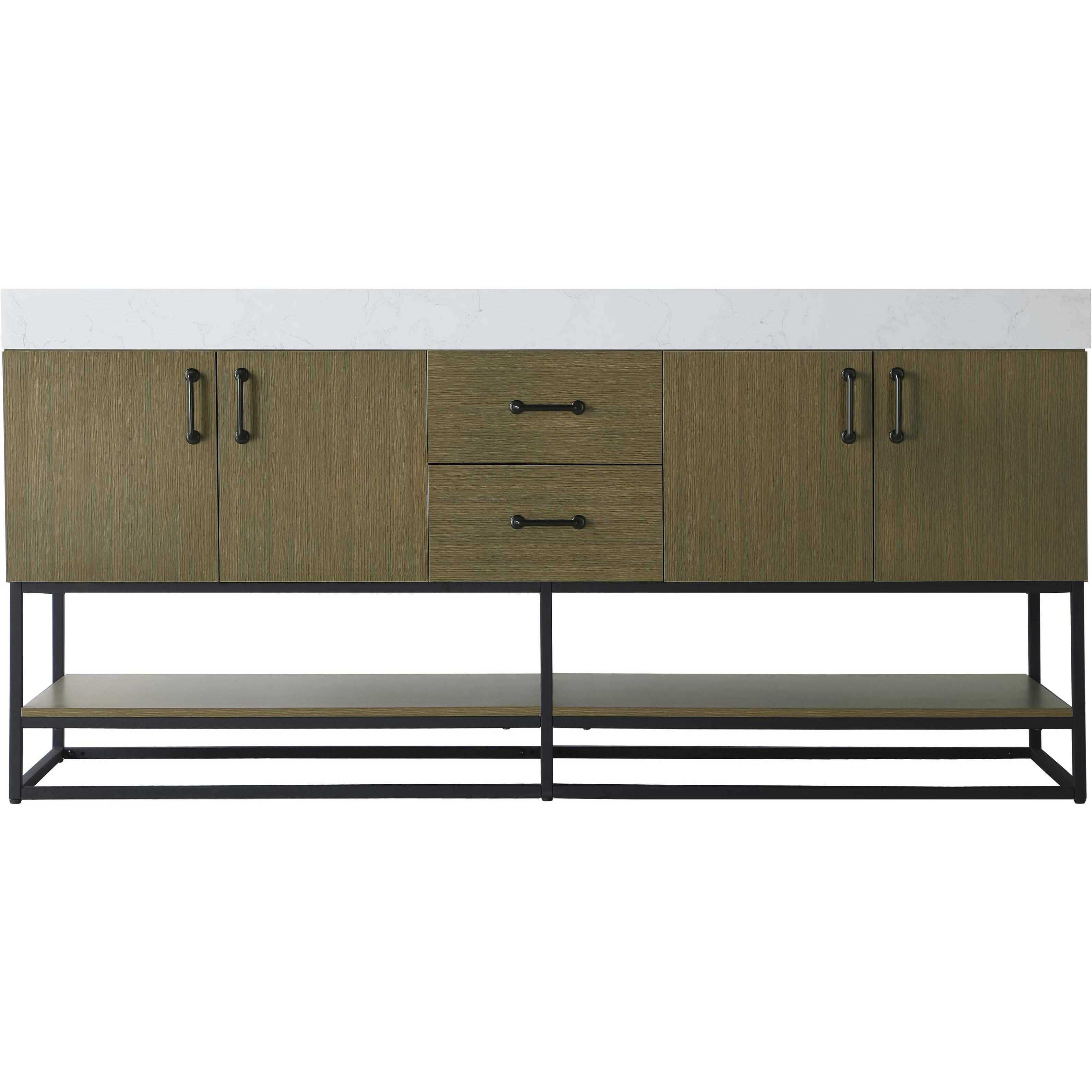 Caroline 72 X 34 inch Chestnut Brown Bathroom Vanity Cabinet