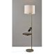 Wyatt 60 inch 100 watt Antique Brass Wireless Charging Floor Lamp Portable Light, with Table
