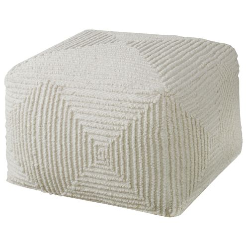 Sovanna 16 inch Soft Ivory Pouf