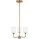 Emile 3 Light 16 inch Satin Brass Chandelier Ceiling Light