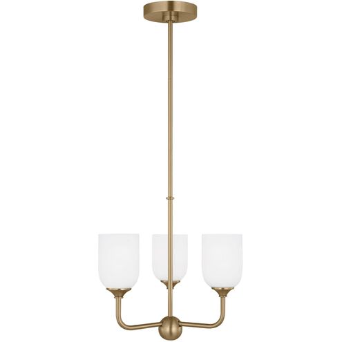 Emile 3 Light 16 inch Satin Brass Chandelier Ceiling Light
