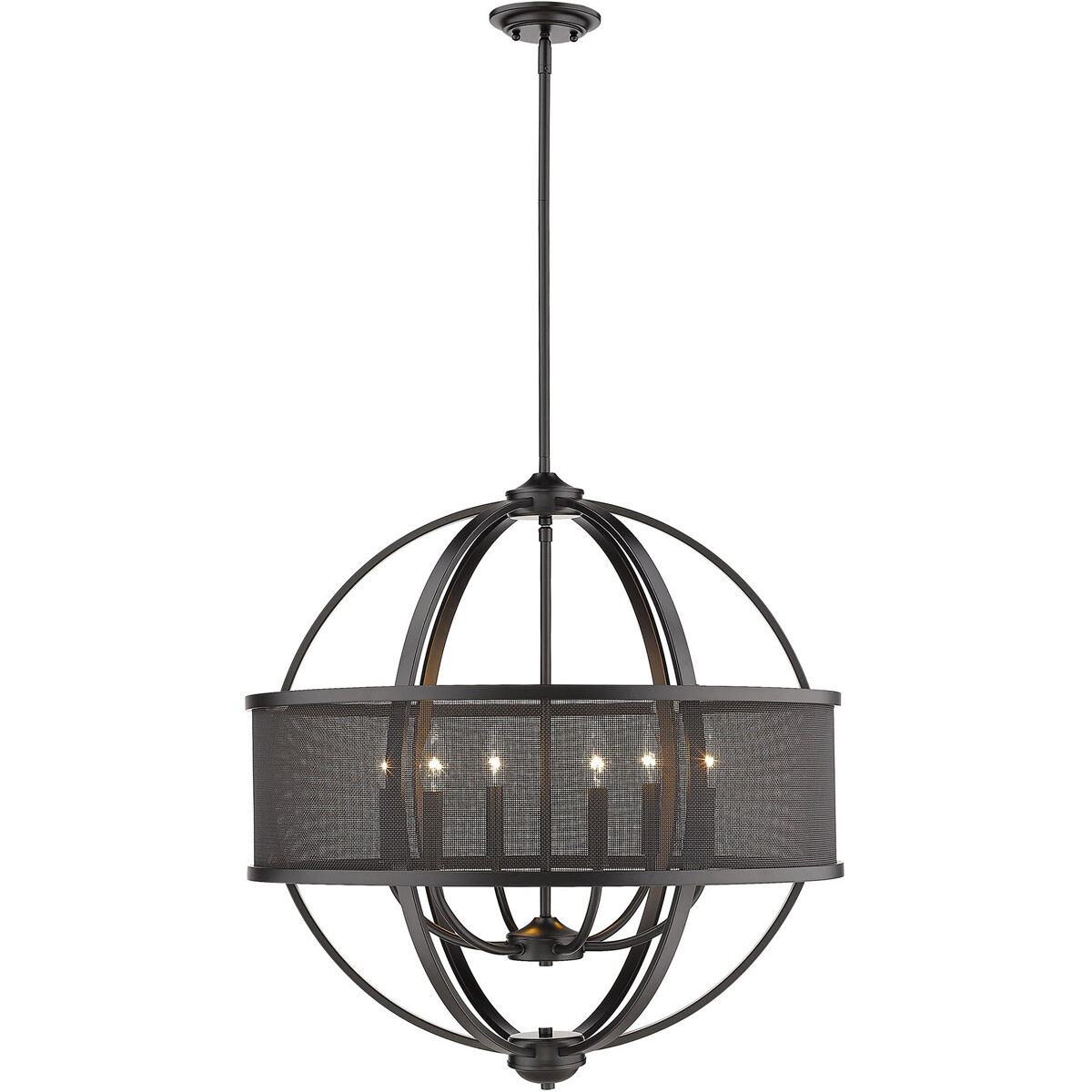 Colson 6 Light 27 inch Matte Black Chandelier Ceiling Light