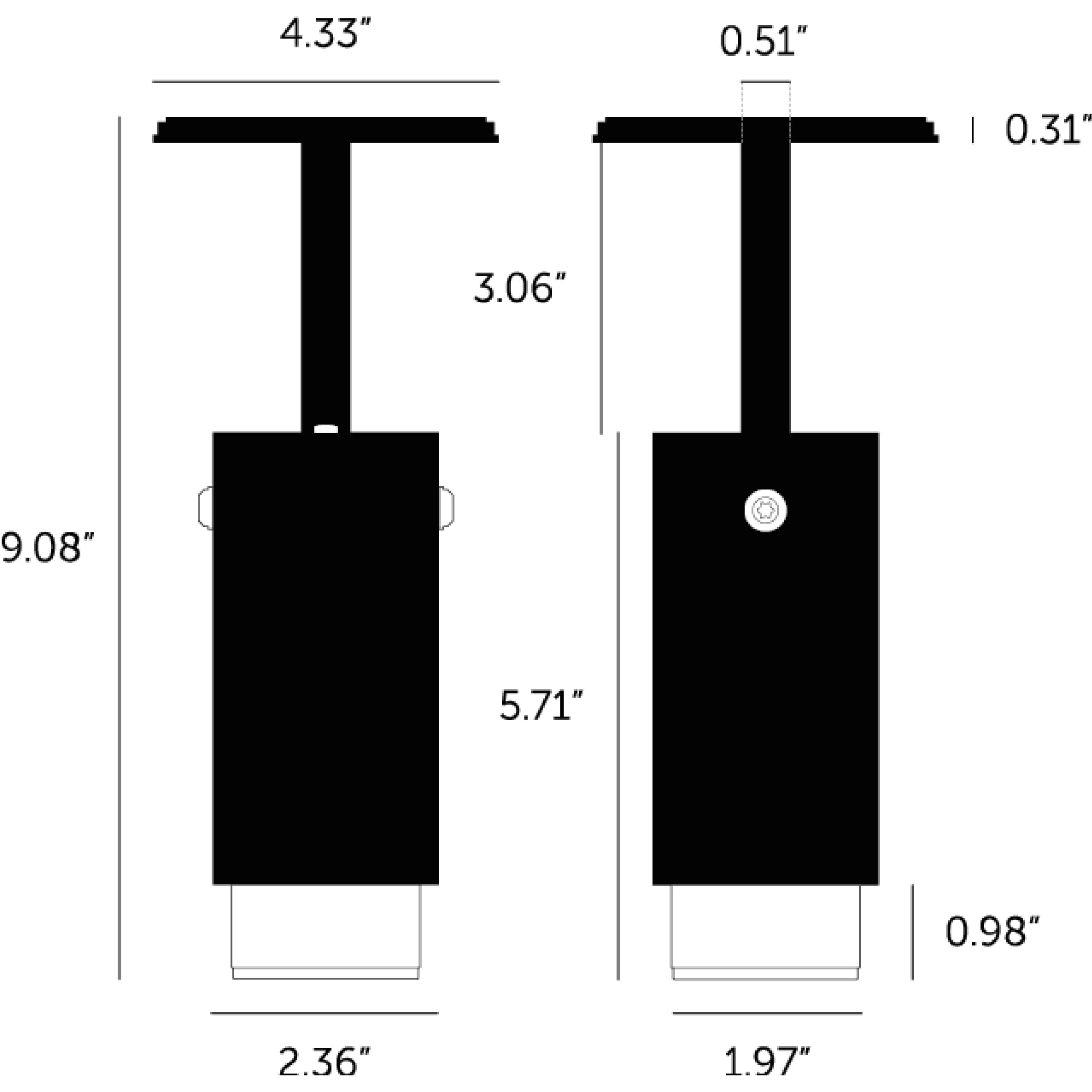 Exhaust Spot 1 Light 110-120 Stone / Black Spotlight Ceiling Light
