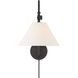 Traditional 1 Light 10 inch Matte Black Wall Sconce Wall Light