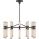Edwin LED 37.5 inch Urban Bronze/Frosted Ribbed Glass Chandelier Ceiling Light