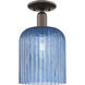 Arcadia Bridal Veil 1 Light 8 inch Oil Rubbed Bronze Semi-Flush Mount Ceiling Light in Blue