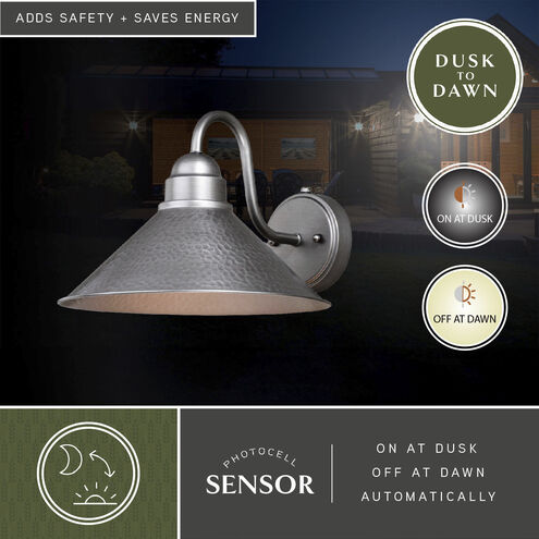 Outland LED 9 inch Brushed Pewter Outdoor Wall