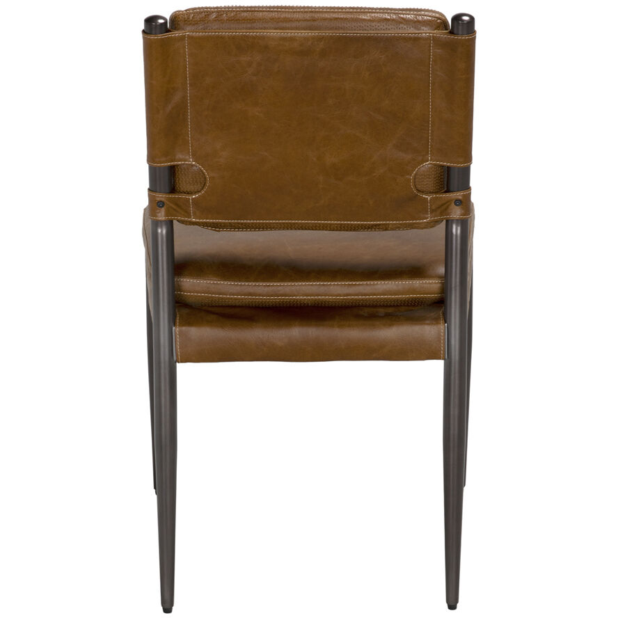 Wooster Steel Grey Powder Coat and Cuba Brown Dining Chair