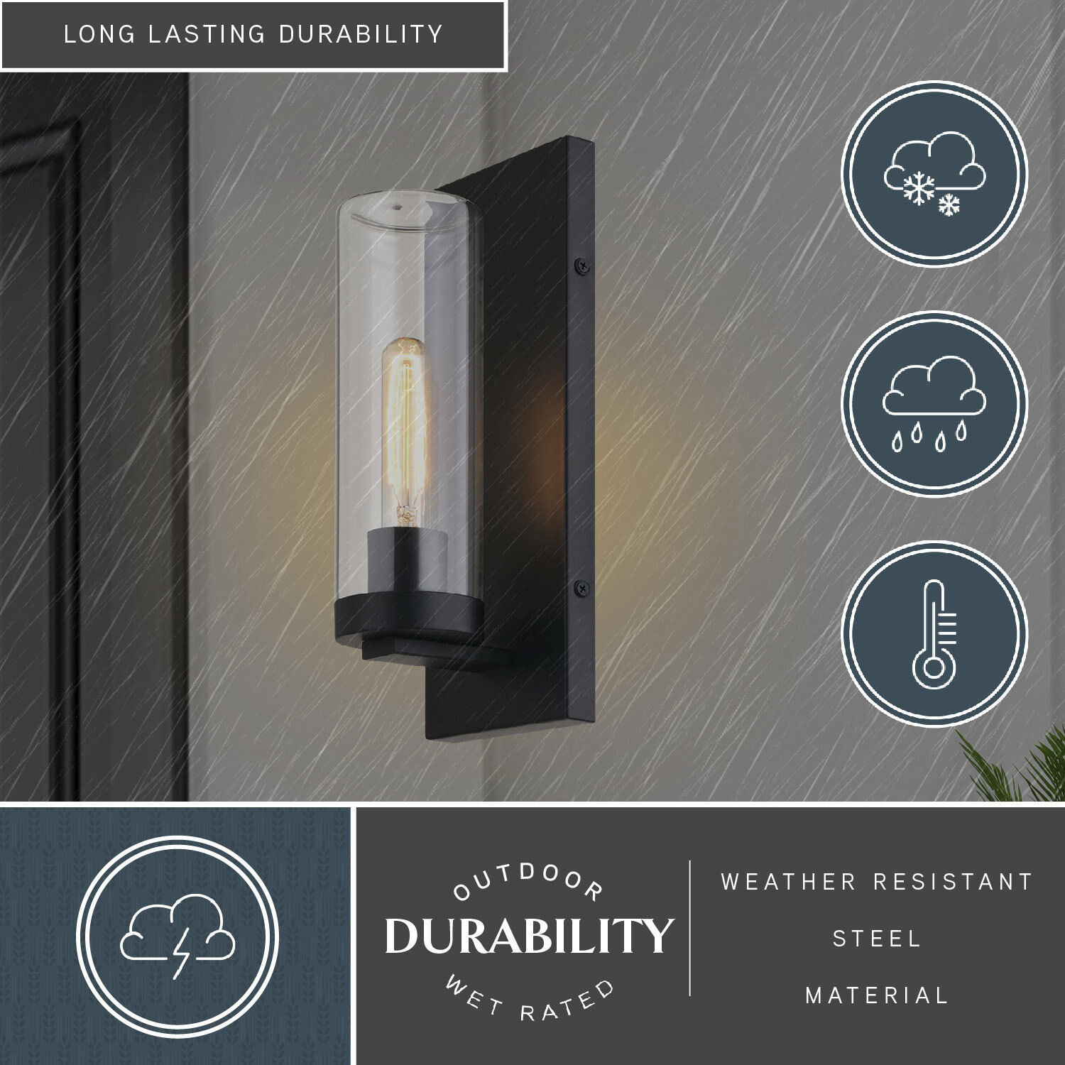 Grantley LED 12.5 inch Matte Black Outdoor Wall