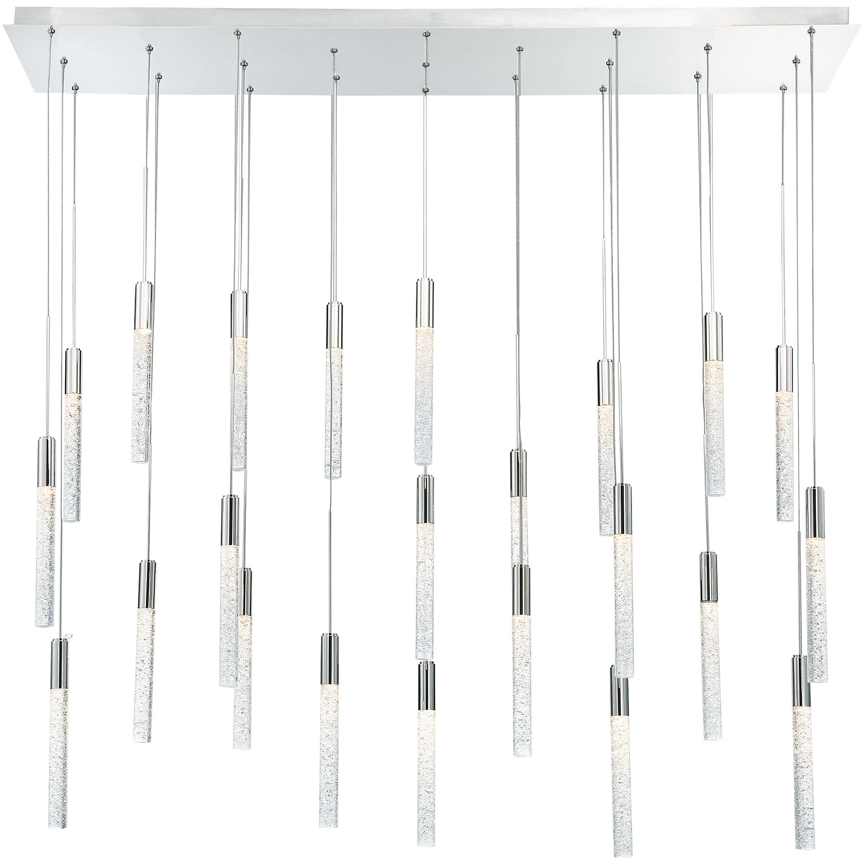 Magic LED 12 inch Polished Nickel Multi-Light Pendant Ceiling Light in 23, Linear