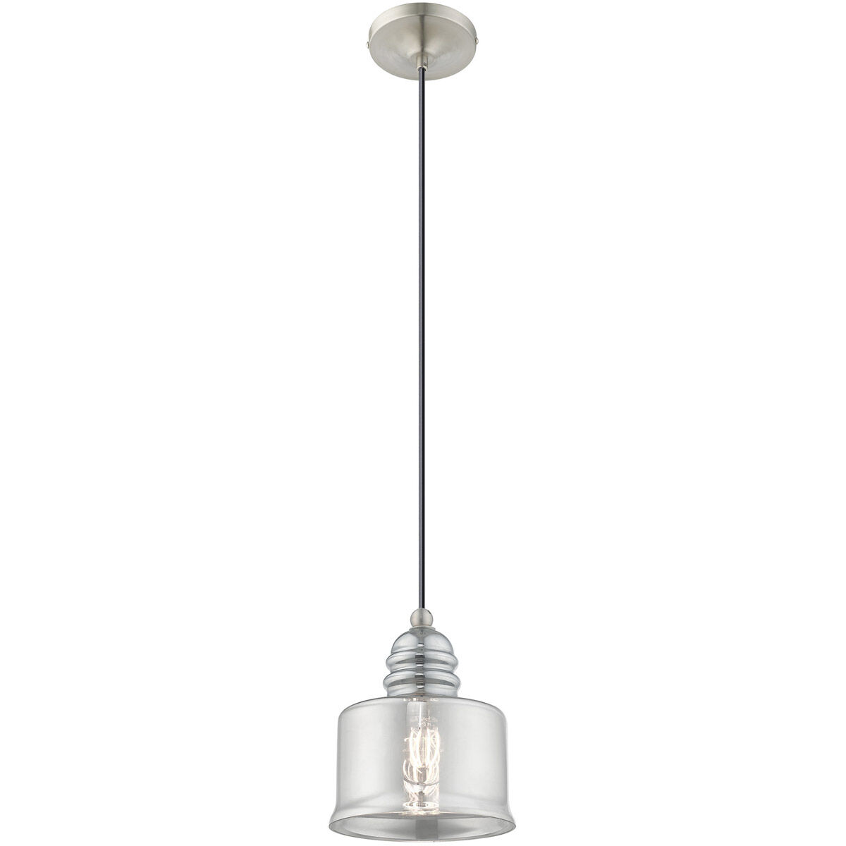 Art Glass 1 Light 7 inch Brushed Nickel Mini Pendant Ceiling Light