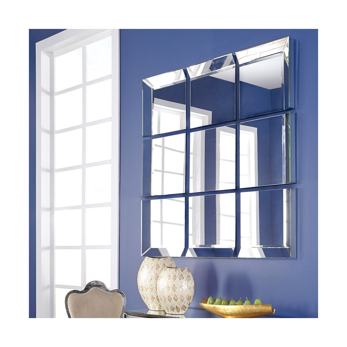 Grid 19 X 19 inch Mirrored Wall Mirror 