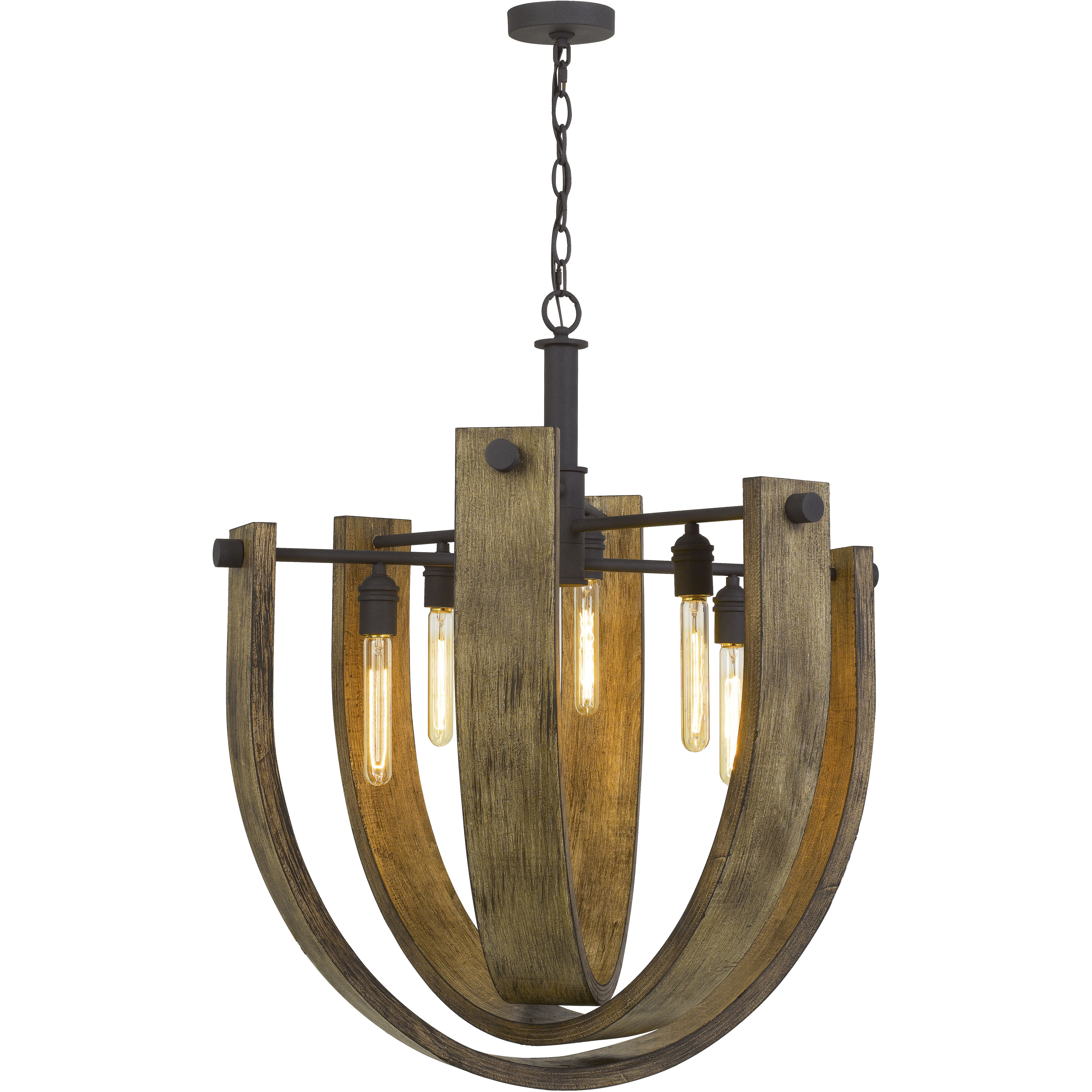Padova 6 Light 5 inch Light Oak/Iron Chandelier Ceiling Light