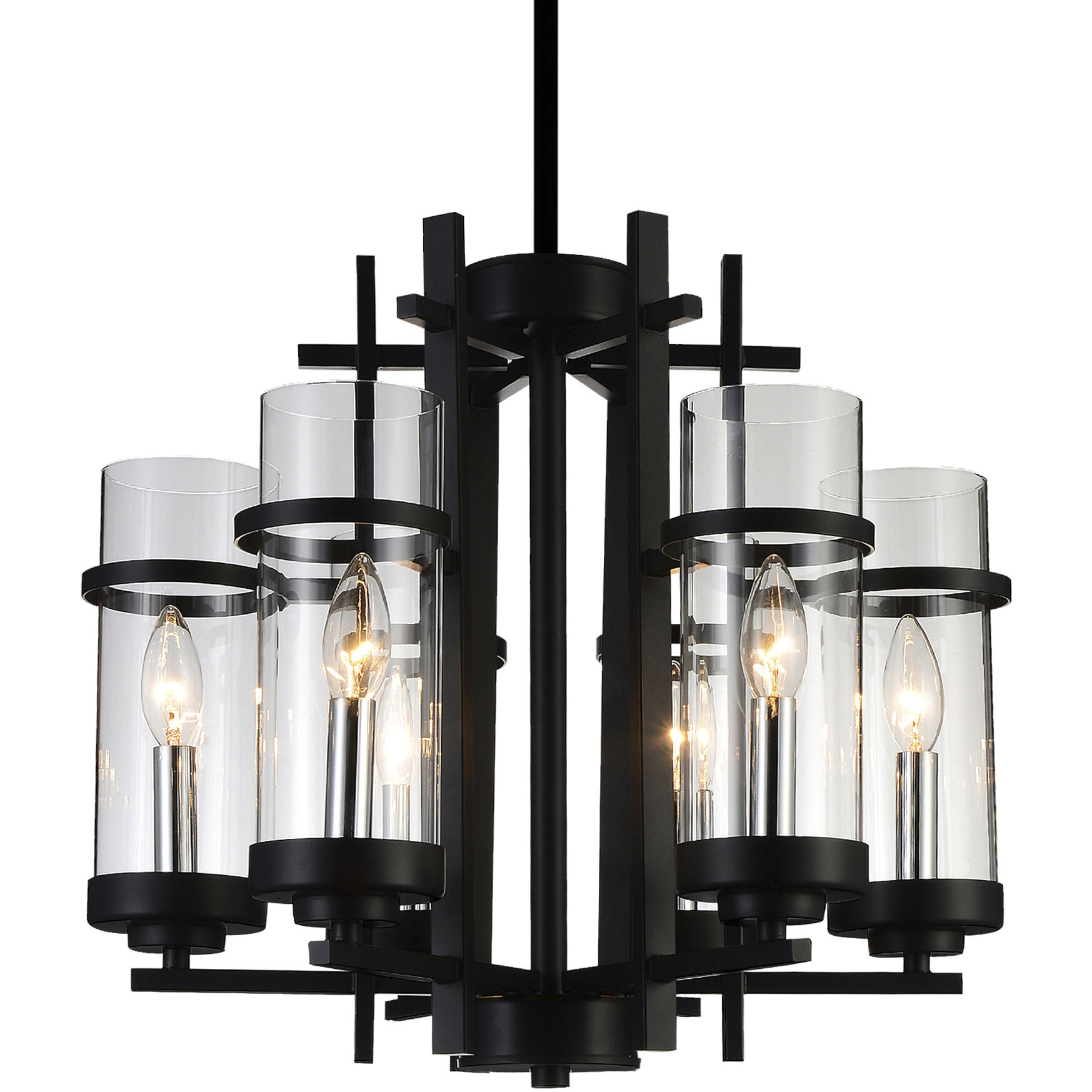 Sierra 6 Light 18 inch Black Up Chandelier Ceiling Light