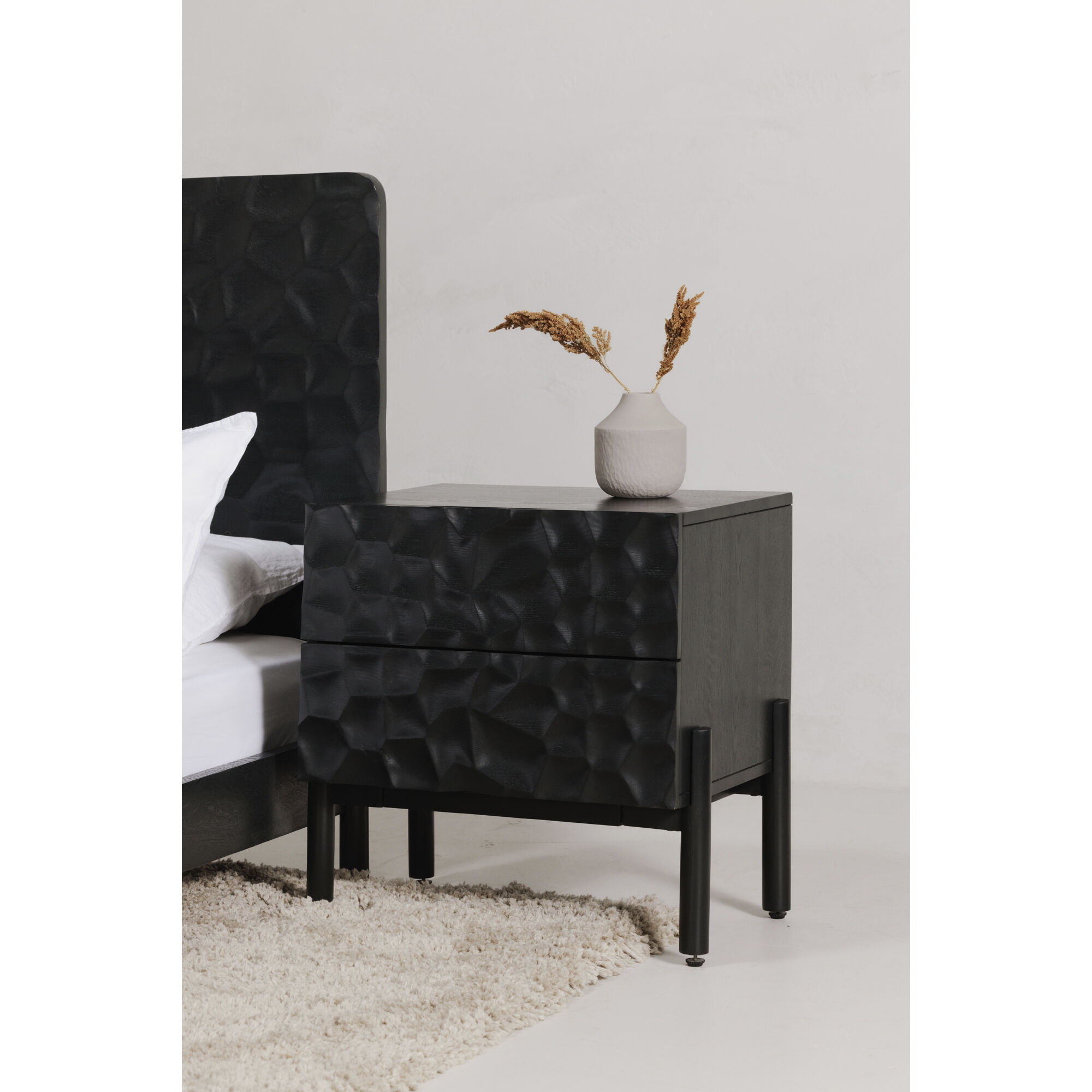 Misaki 24 X 24 inch Black Nightstand