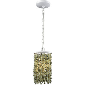 Agate Stones 1 Light 6 inch White with Green Mini Pendant Ceiling Light