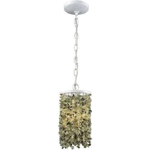 Agate Stones 1 Light 6 inch White with Green Mini Pendant Ceiling Light