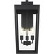 William 3 Light 28 inch Black Outdoor Wall Sconce