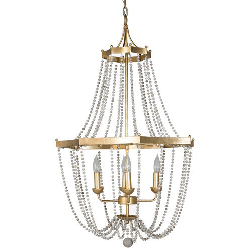 Whitney 4 Light 24 inch Vintage Gold / Antique White Chandelier Ceiling Light