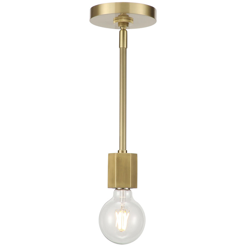 Hexa 1 Light 2.13 inch Vintage Brass Pendant Ceiling Light